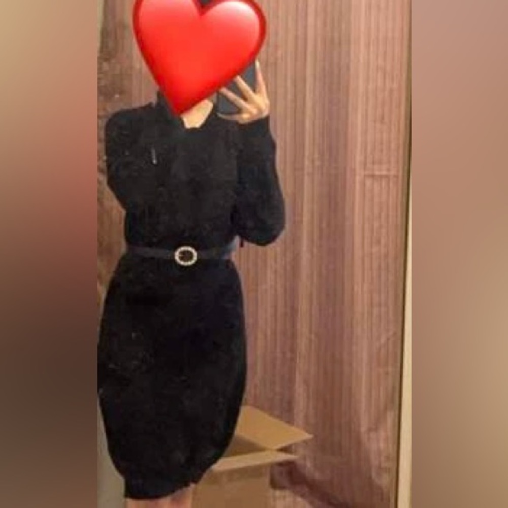 Solid Drawstring Bodycon Sweater Dress - image 4